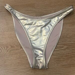 Metallic Silver Bikini Bottom
